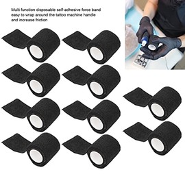 Vendas Autoadhesivas, Venda Autoadherible, 10 Piezas de Vendaje Autoadhesivo, Vendajes Cohesivos Autoadhesivos Multifunción Desechable a Prueba de Golpes Antideslizante Correa(negro)