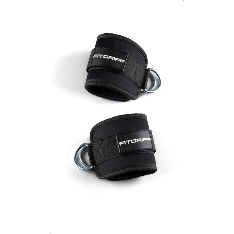 Fitgriff® Padded Foot Straps V1, Pack of 2, for Fitness