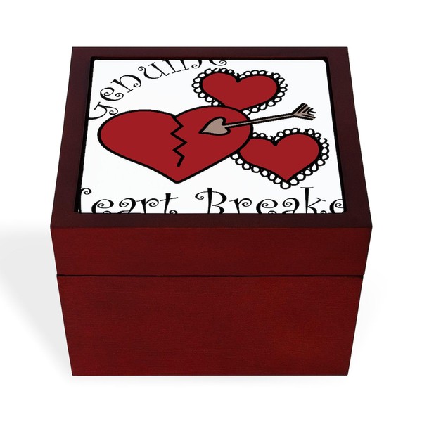 CafePress Genuine Heart Breaker Memory Keepsake Jewelry Box, 5"x5"x3.75"