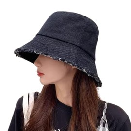 G-tiamo Women's Bucket Hat, Dim, One Size, Simple, UV Protection, Small Facial Effect, UV Protection, Cute, Black, Free size