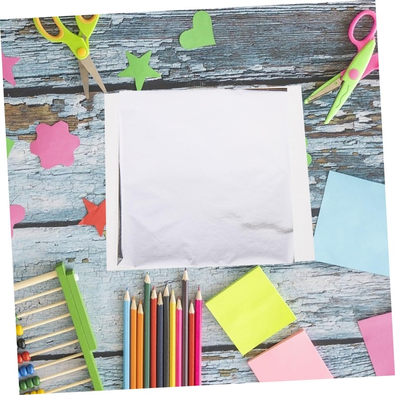 Gadpiparty 200 Sheets Heat Transfer Foil for DIY Crafts Silver