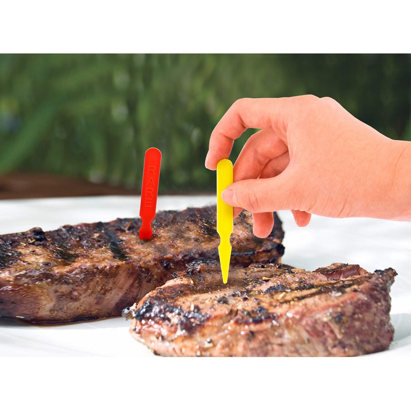 New Star Foodservice 24258 Plastic "Rare" Steak Markers, Red (Pack