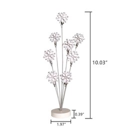 8-Branch Family Tree Picture Frame Holder, Card Photo Clips Holder Desk Stand for Memo Paper Note Photo Christmas Wedding Card Display (White Snowflake)