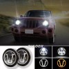 QULOOX Pair 7Inch Round LED Headlights Hi/Low Sealed Beam for