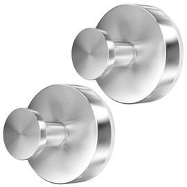 AbluFirst Suction Cup Hooks for Shower, 2 PCS No-Drill Towel Holder for Bathrooms Wall, Glass Door, Mirror, Tiles, Kitchen, Hold Robe & Wreath, Hanging up to 15 lbs C Waterproof & Rustproof, Loofah-Silver