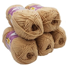 Alize Cotton Gold 5 x 100 g Knitting Wool 55% Cotton, 500 g Wool Plain (Beige 262)