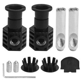 VOSOOT Black Toilet Seat Mounting Set for Wall Toilets, Universal Toilet Connection Set with Stainless Steel Screws, Allen Key & Accessories, Robust Mounting for Wall-Hanging Toilet in Bathroom