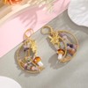 ZFAIRY Fairy Crescent Moon Dangle Earrings, Gold Plated with Mixed