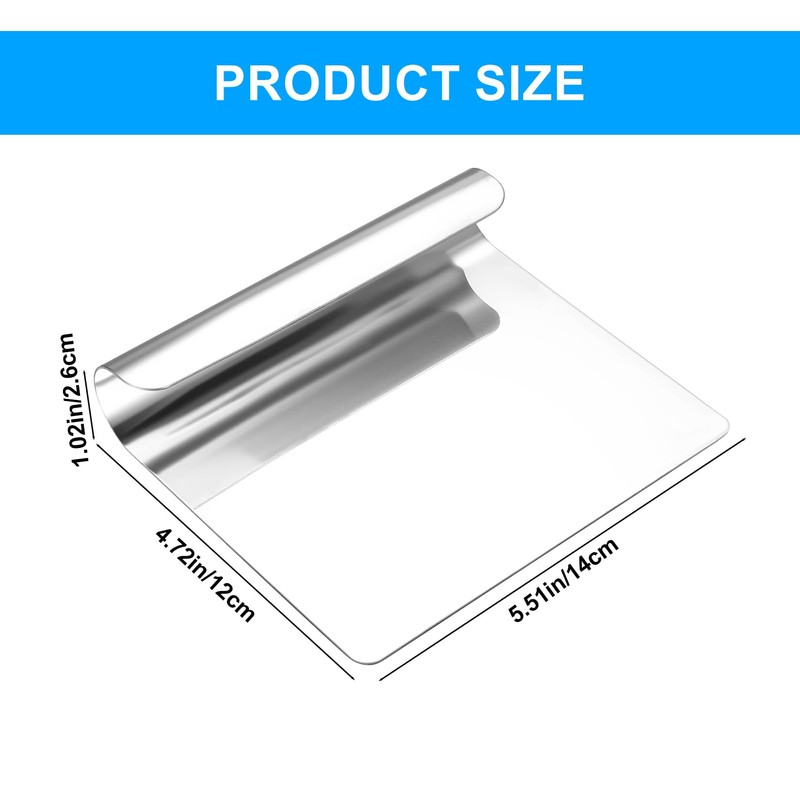 1 Pcs Stainless Steel Pastry Scraper, Metal Dough Scraper Bench