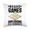 Classic Board Game Night Enthusiast Group Gathering Throw Pillow