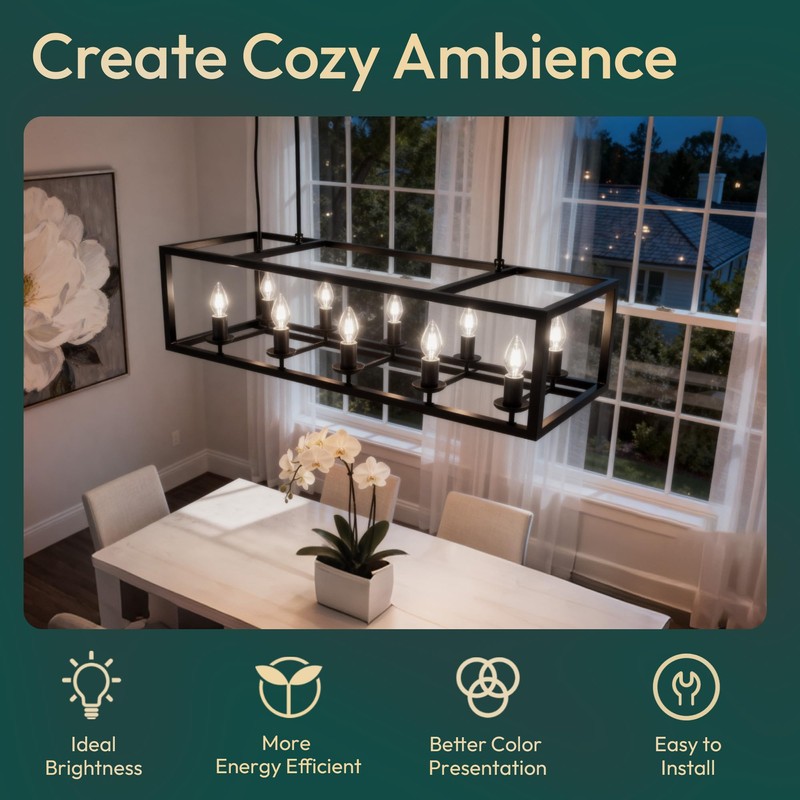 ALAMPEVER 6 Pack Chandelier Light Bulbs 60W Equivalent, E26 Edison