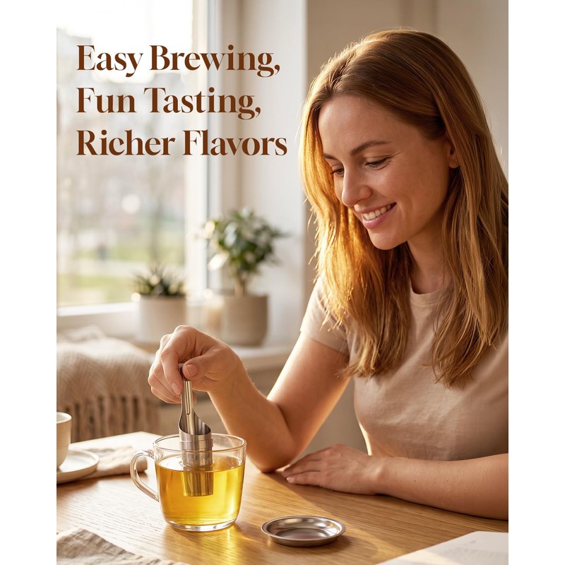 HOUSE AGAIN Tea Infuser for Loose Leaf Tea, 2-in-1 Tea