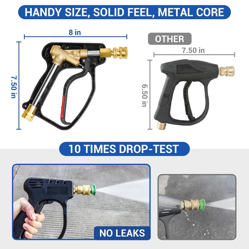 MEKOH Short Pressure Washer Gun, 4000 PSI High Power Washer