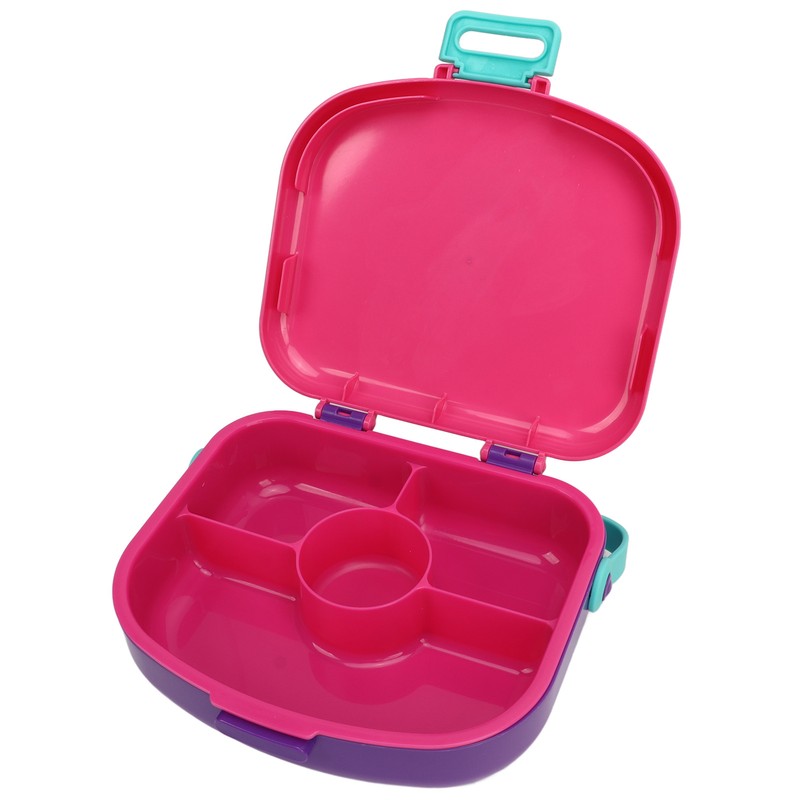 Bento Lunch Box ABS Separate Compartments with Buckle Handle Leakage