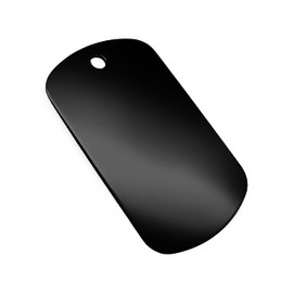 Premium Quality Anodized Aluminum Blank Dog Tags (Large Size 2.00 in x 1.15 in, 1.00mm Thick) for Laser Engraving and Stamping, Black, 10-Pack
