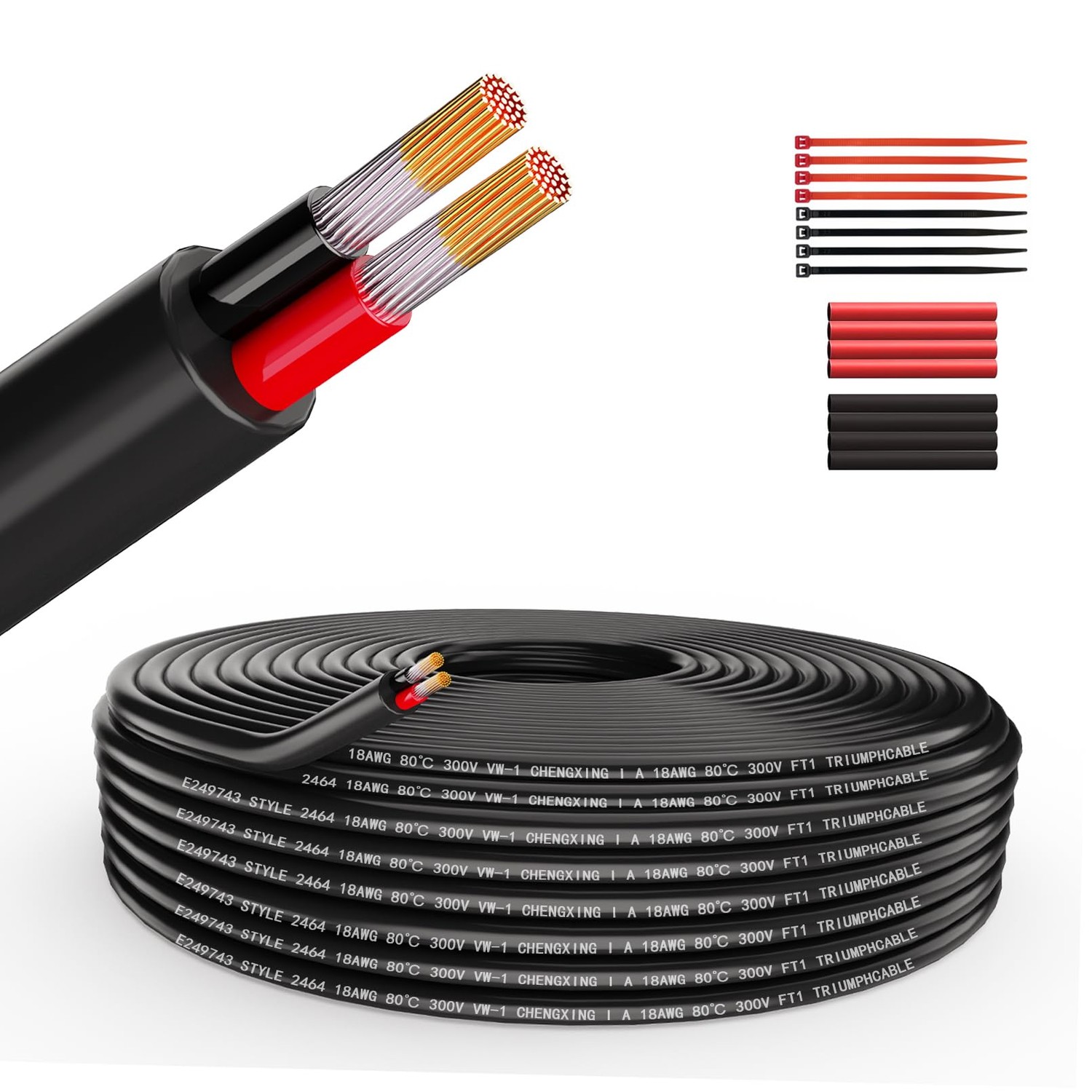 Wirelume 18AWG 2 x 0.75 mm² Electric Wire 2 Core Cable 5V/12V/24V ...