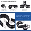 52Pcs Cable Clamps Assortment Kit, 304 Stainless Steel Rubber Cushioned