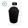 MSV AKO Rubbish Bin Hinged Lid Black 5.5 L Black