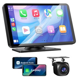 VUKARUAL Wireless Apple Carplay and Android Auto Screen for Car, 7" HD Portable Touch Screen Car Stereo with Bluetooth, Backup Camera, Navigation, Mirror Link for All Vehicles