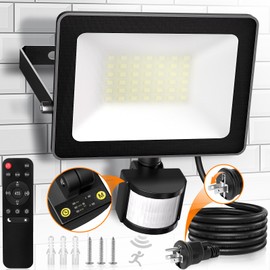 MEIKEE [2024 Latest with Remote Control and Manual Operation] Sensor Light Human Detection Sensor Light 35W 3500LM LED Sensor Light Outdoor Daylight White 6500K Remote Control Operation Night Sensor