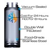 Arca Gear Stainless Steel Water Bottle With 2 Lids (Straw