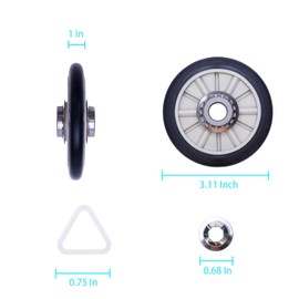 Dryer Repair Kit Ken-more Series 70 80 90 500 600 Whirl-pool WED4815EW1 WED4800BQ1 Ama-na NED4655EW1 NGD4655EW2 WED4800XQ1 Drum Roller kit with Idler Pulley and Belt.