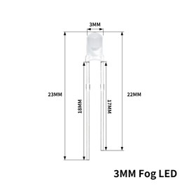 DSSRQI 100pcs 3mm Diffused LED Diode Lights Assortment 5 Colors x 20pcs Diodes Emitting Lighting Bulb Lamp White Red Yellow Green Blue (5 Colors X 20 Pcs / 100 Pcs, 3MM)
