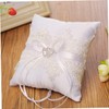 STOBAZA Elegant Lace Wedding Ring Pillow Romantic Heart Shaped Design