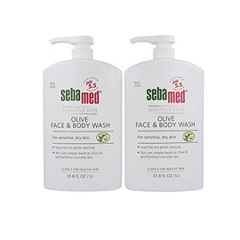SEBAMED Olive Face & Body Wash Soap-free Ultra Mild Dermatologist Recommended for Sensitive and Delicate Dry Skin 1 Liter 2 Pack + 400mL Bundle