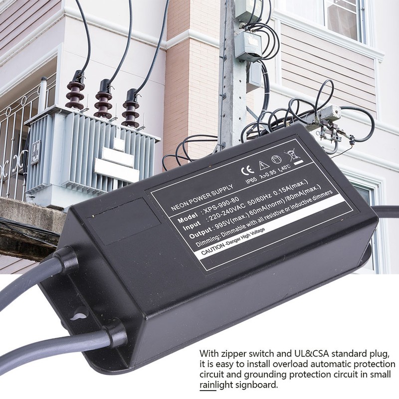 XPS-990-80 Neon Light Electronic Transformer Neon Sign Power Supply 0.9KV