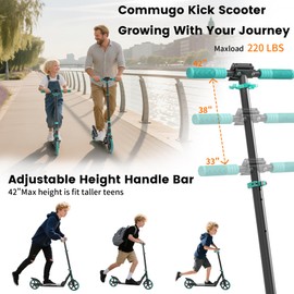 Kick Scooter for Kids 5-12 with Suspension, Teens, Foldable Lightweight Scooter with 8 Inch Wheels, Max Load 240 LBS