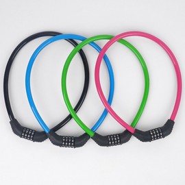 Colorful 4-Digit Bicycle Combination Lock Lock Black 2ea