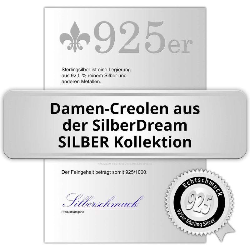 SilberDream SDO329 Sterling Silver 925 Creole Earrings