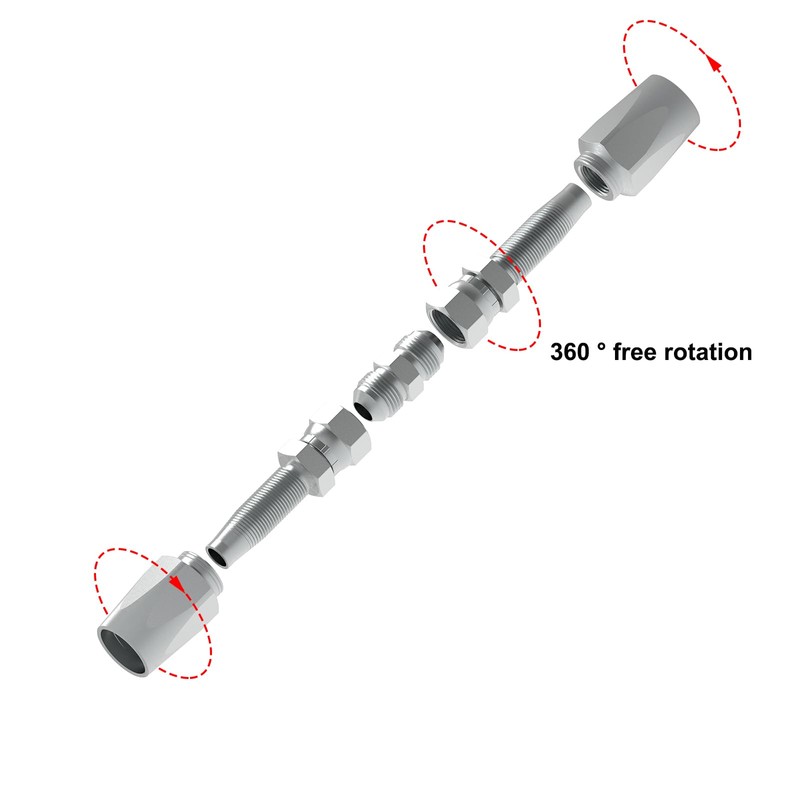 3PCS Reusable Hydraulic Hose Field Repair Kit, 1/2'' 3/8'' 1/4''