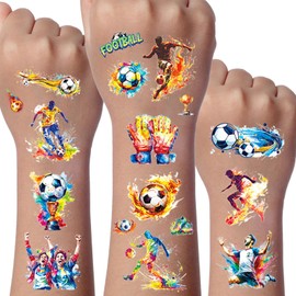 Football Glitter Tattoo Set Children, 12 Sheets Football Temporary Glitter Tattoo Children, Football Gifts for Boys, Football School Cone Filling Boys, Football Decoration Birthday for Children