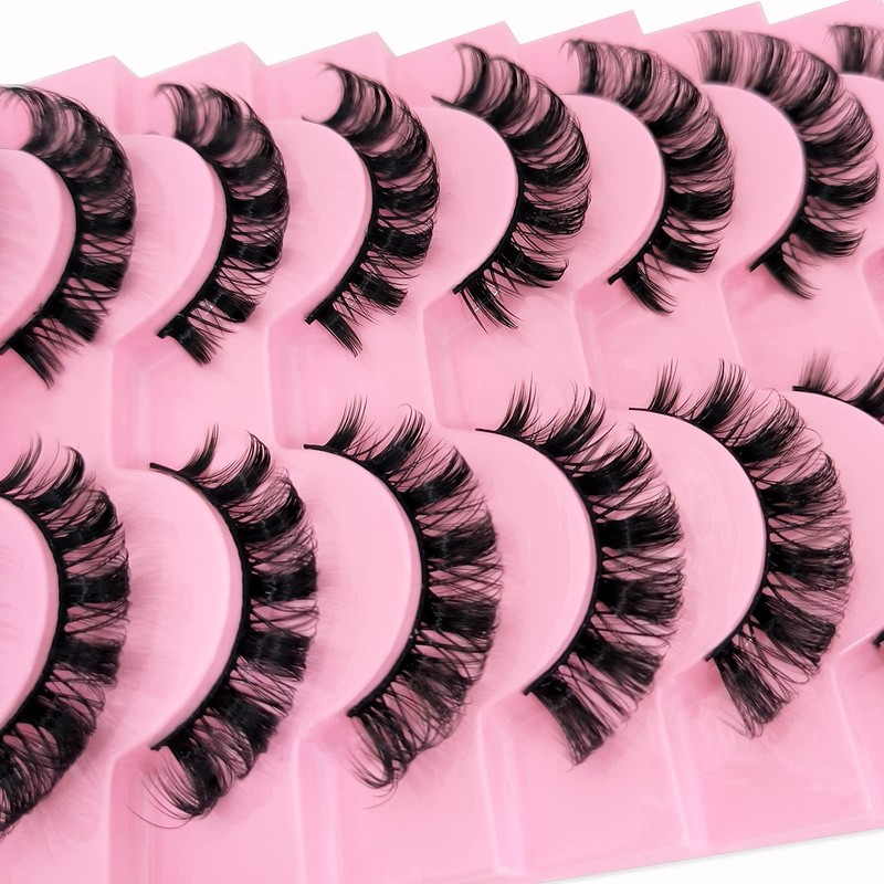 10 Pairs of 3D False Eyelashes Russian False Eyelashes Natural