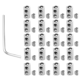 EMSea 20Pcs Rope Clamps Rope Connectors Fittings Code Lock Rope Connector with Wrench for 1-2mm Rope Wire Rope Cable 10x6x2.6mm