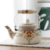 Floral Ceramic Enamel Teapot Tea Kettle for Stovetop,Large Porcelain Enameled