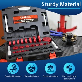 GEAROLL Bearing Press Kit, 43 Piece Bearing Race and Seal Driver Set, Bearing Race Punch Set with Seal Driver and Bearing Adapters, Bearing Seal Driver Kit for Bearing Installation