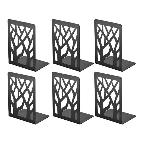 WENDIN 3 Pairs Tree Branches Book Ends Metal Nonskid Bookends