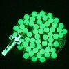 Wixine 2Pcs Luminous Christian Catholic Cross Rosary Necklace Glowing Light