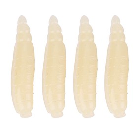 SUNGOOYUE Artificial Maggots Grub Soft Bait, Pack of 200 17 mm Small Artificial Maggots Grub Soft Bait Lifelike Worms Fishing Lure