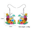 BONSNY Hawaii Tropical Beach Earrings Summer Luau Party with Crab