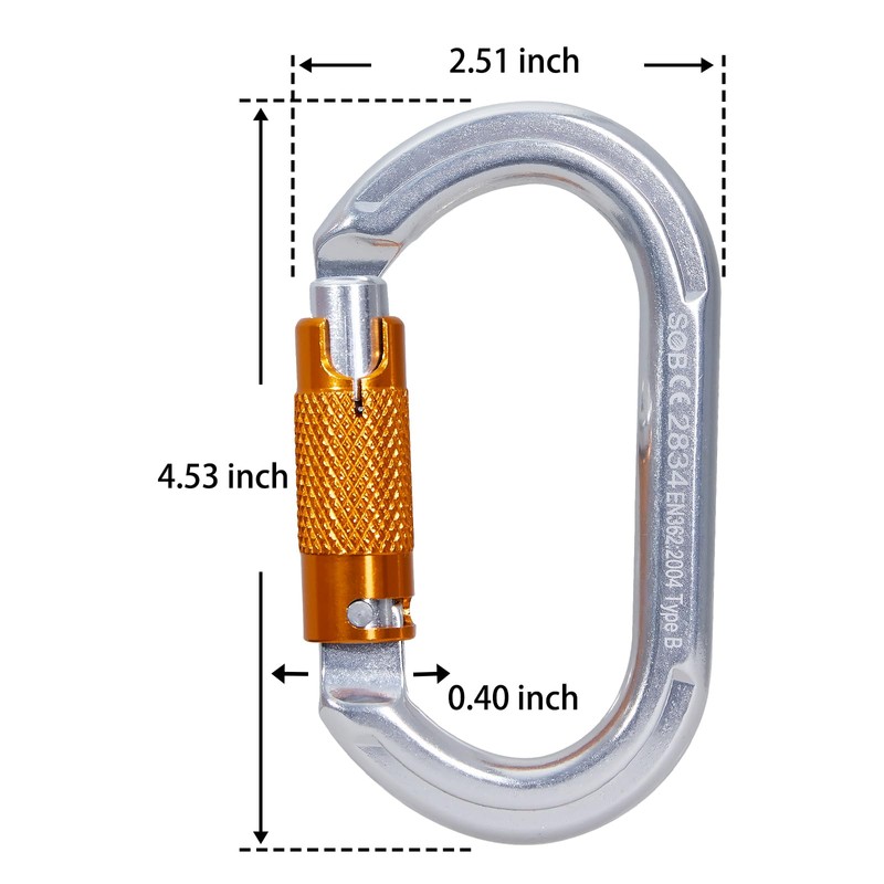 SOB Auto Locking Climbing Carabiner Clips 4Pack 22KN Heavy Duty