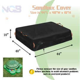 Outdoor Sandbox Cover, Square Kids Sand Box Covers Waterproof and Windproof, Children's Large Sandboxes Cover Sandproof.44 Lx40 Wx10 H,Black.