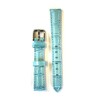 Leather Croco Embossed Turquoise 14 Millimeters Watch Strap