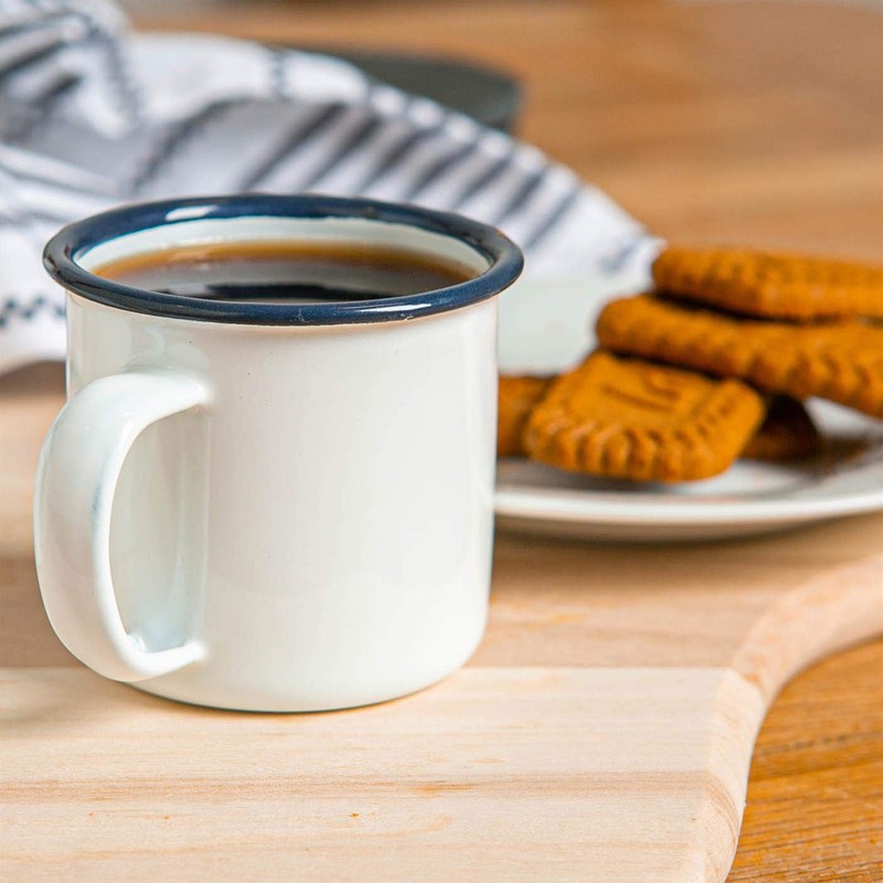 Argon Tableware White Enamel Espresso Cups - Metal Outdoor Camping