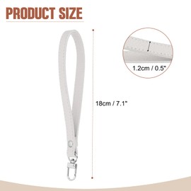 PATIKIL Leather Wristlet Strap, PU Leather Wristlet Keychain Strap Hand Wrist Lanyard Replacement for Women Wallet Clutch Purse Phone Car Key Handbags Accessory, White