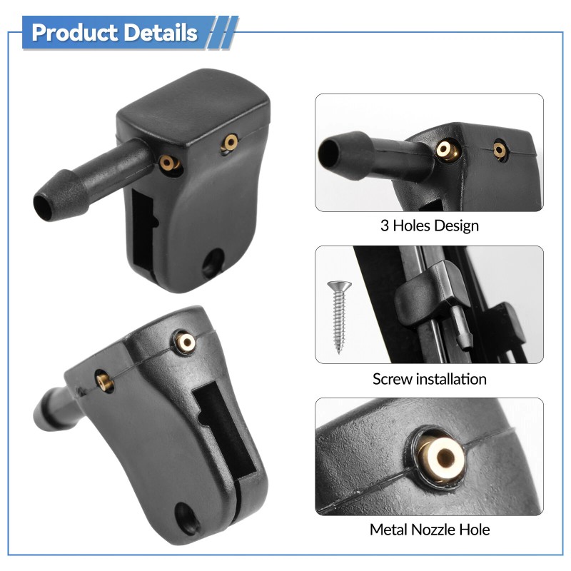 XUKEY Front Windshield Washer Nozzles Jet Spray Universal For Wiper