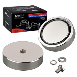 ULIBERMAGNET 150LB 2Pack Strong Round Neodymium Magnet with D1/4''-20 Female Thread, Powerful Magnetic Removable Mounting for Lighting,Tools,Camera,Brackets, Equipment